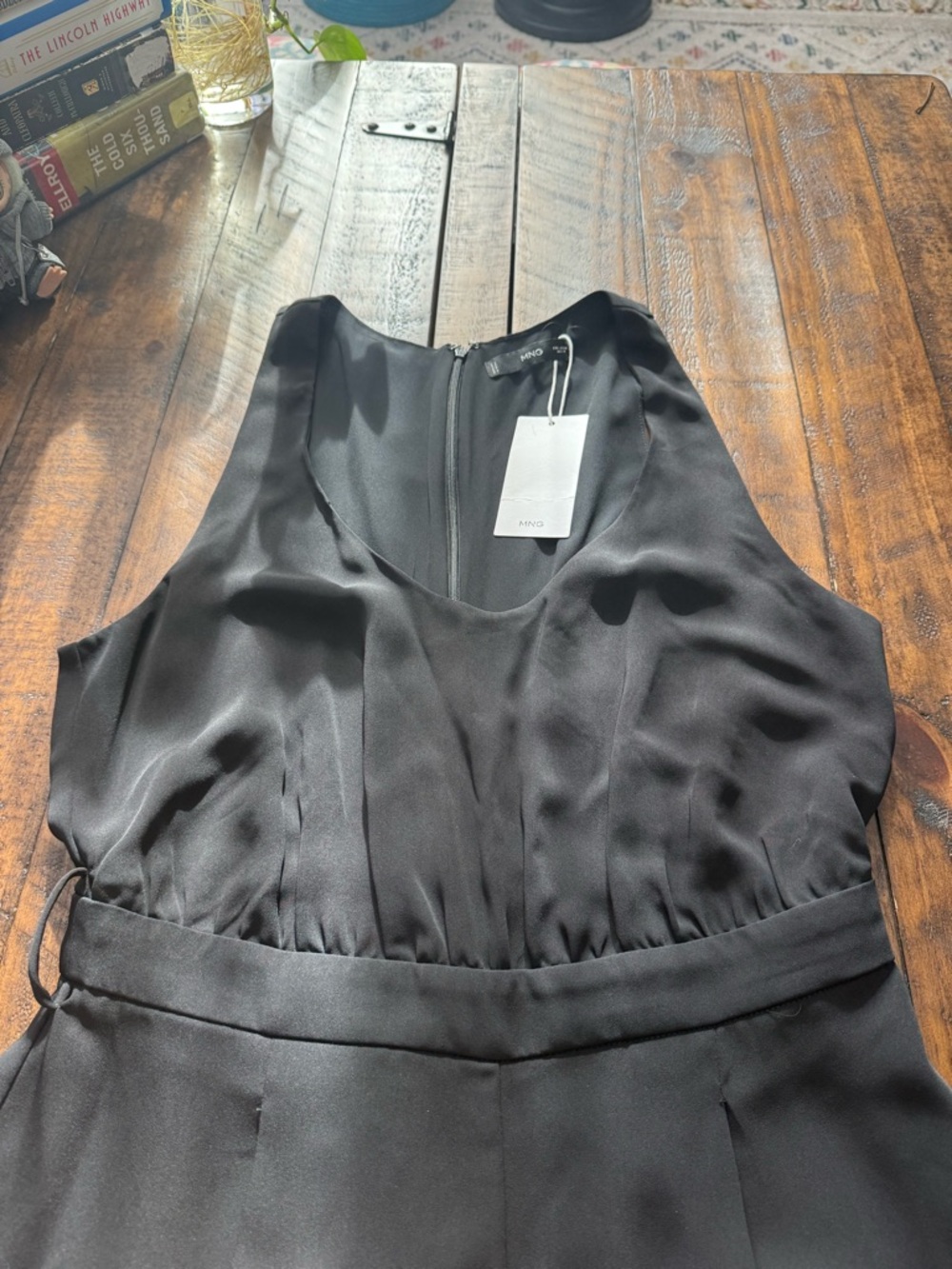 NWT Sz M Mango Black Nichy Sleeveless Wide-Leg Jumpsuit Classic- No Belt - Picture 5 of 14